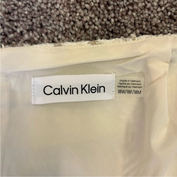 Calvin Klein Womens Tweed Textured Suit Skirt Back Slit Plus Size 18 W - NWT $89 - Picture 10 of 15